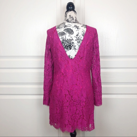 Alexia Admor Bell Sleeve Lace Midi Dress Fuchsia - Picture 4 of 6